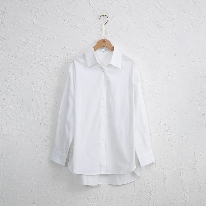 Oversized 100% Cotton Elegant Women Shirt Casual Loose Long Sleeve Button Up Shirts Harajuku Chic Office Lady Blouses Camisas