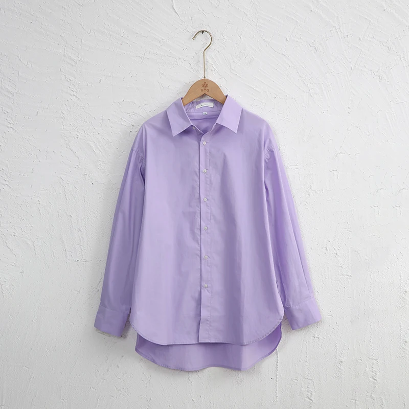 Oversized 100% Cotton Elegant Women Shirt Casual Loose Long Sleeve Button Up Shirts Harajuku Chic Office Lady Blouses Camisas