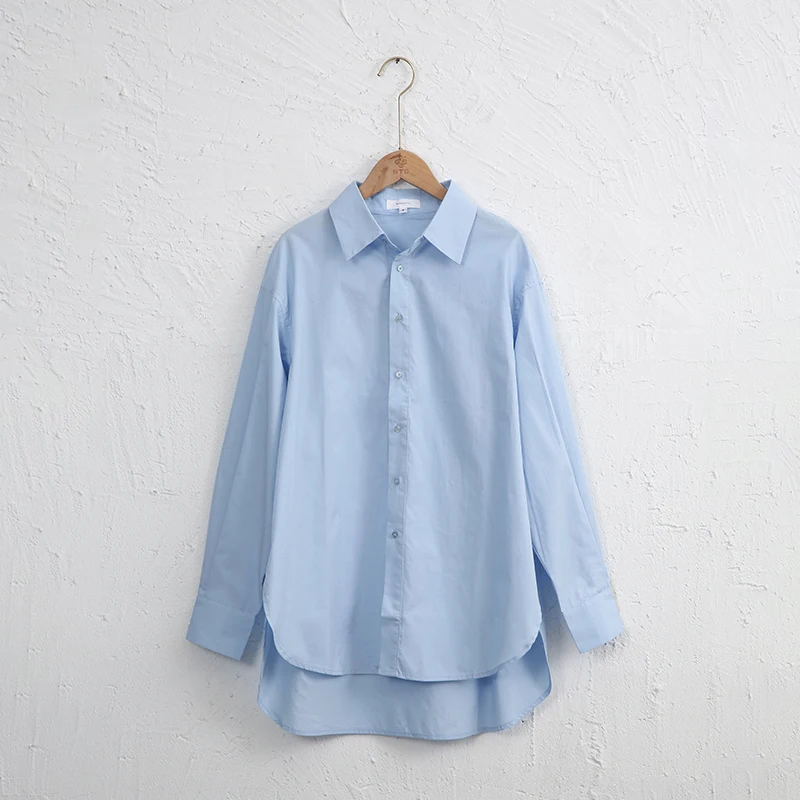 Oversized 100% Cotton Elegant Women Shirt Casual Loose Long Sleeve Button Up Shirts Harajuku Chic Office Lady Blouses Camisas
