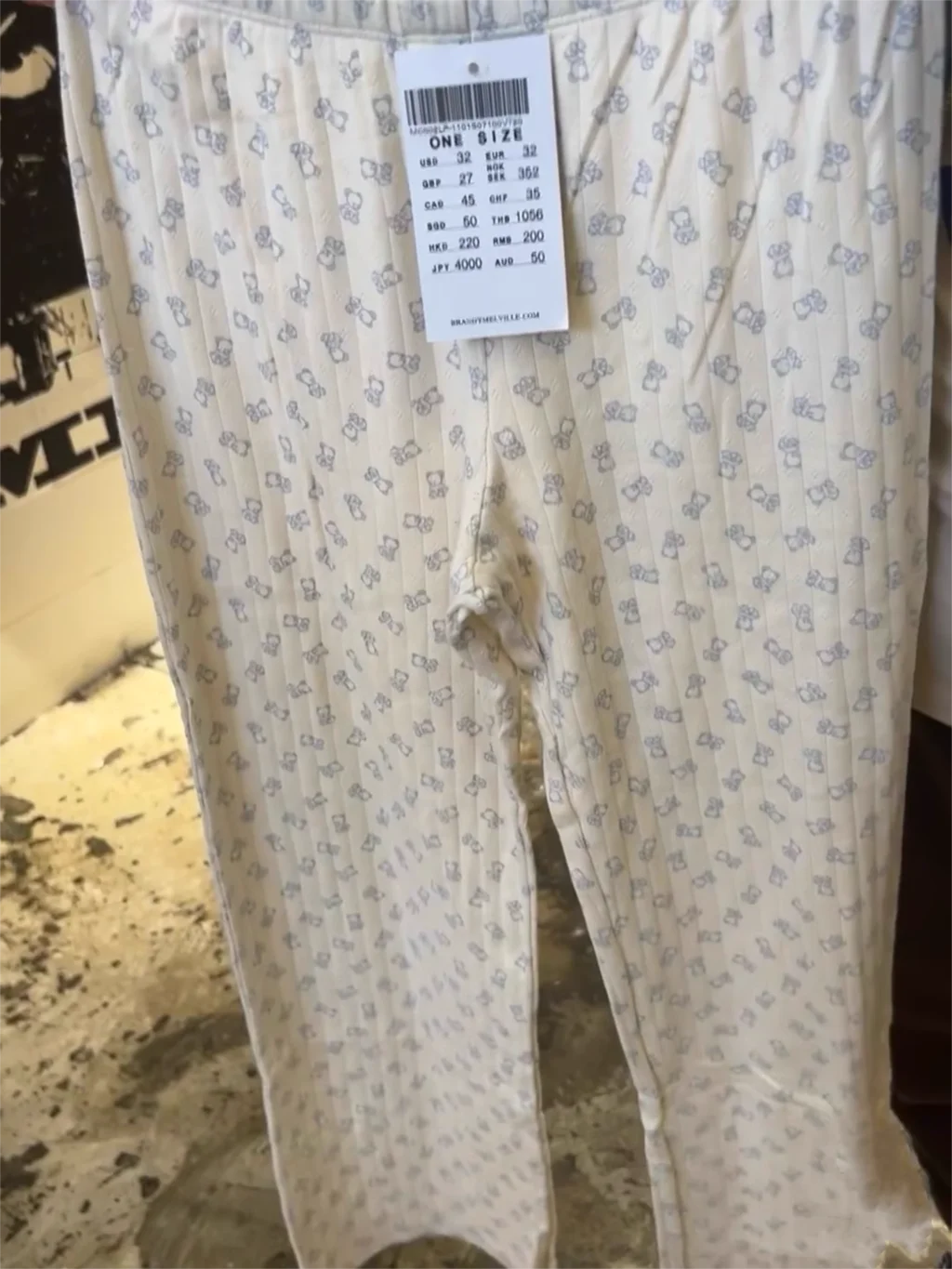 Cute Little Bears Eyelet Long Pant For Woman Clothes Elastic High Waist Straight Trousers Autumn Sweet Casual Cotton Pants New