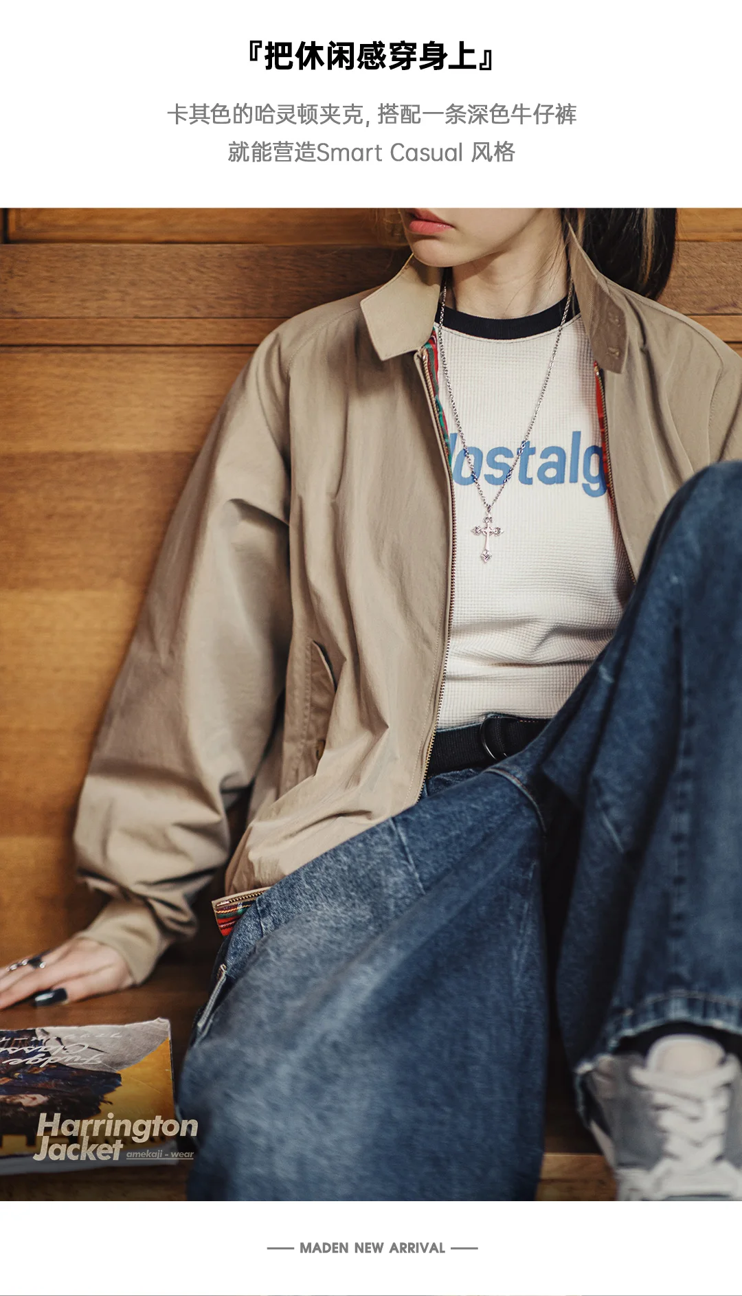 Maden Vintage Jacket for Women Stand Up Collar Workwear Coat Spring and Autumn Vintage Baseball Jackets Unisex Clothing