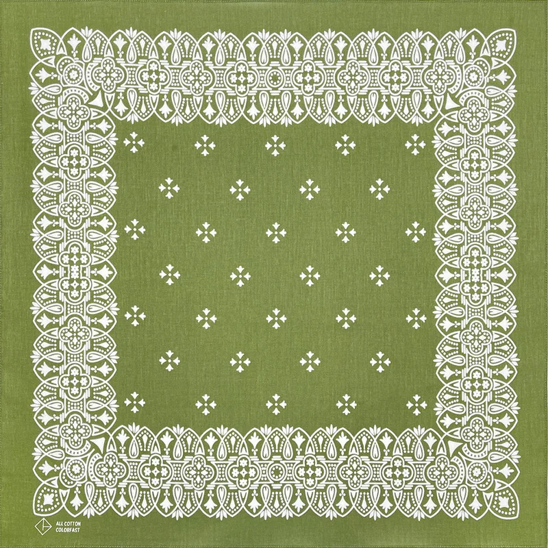 Green Cotton Square Bandana Scarf High Quality New Design Hip Hop Scarf Print Headband Paisley Gifts For Men/Boys/Girls