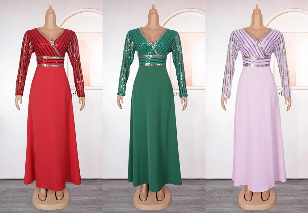 Plus Size Elegant African Dresses For Women Muslim Fashion Boubou Dashiki Ankara Outfit Evening Gown Abayas Kaftan Scarf Robe