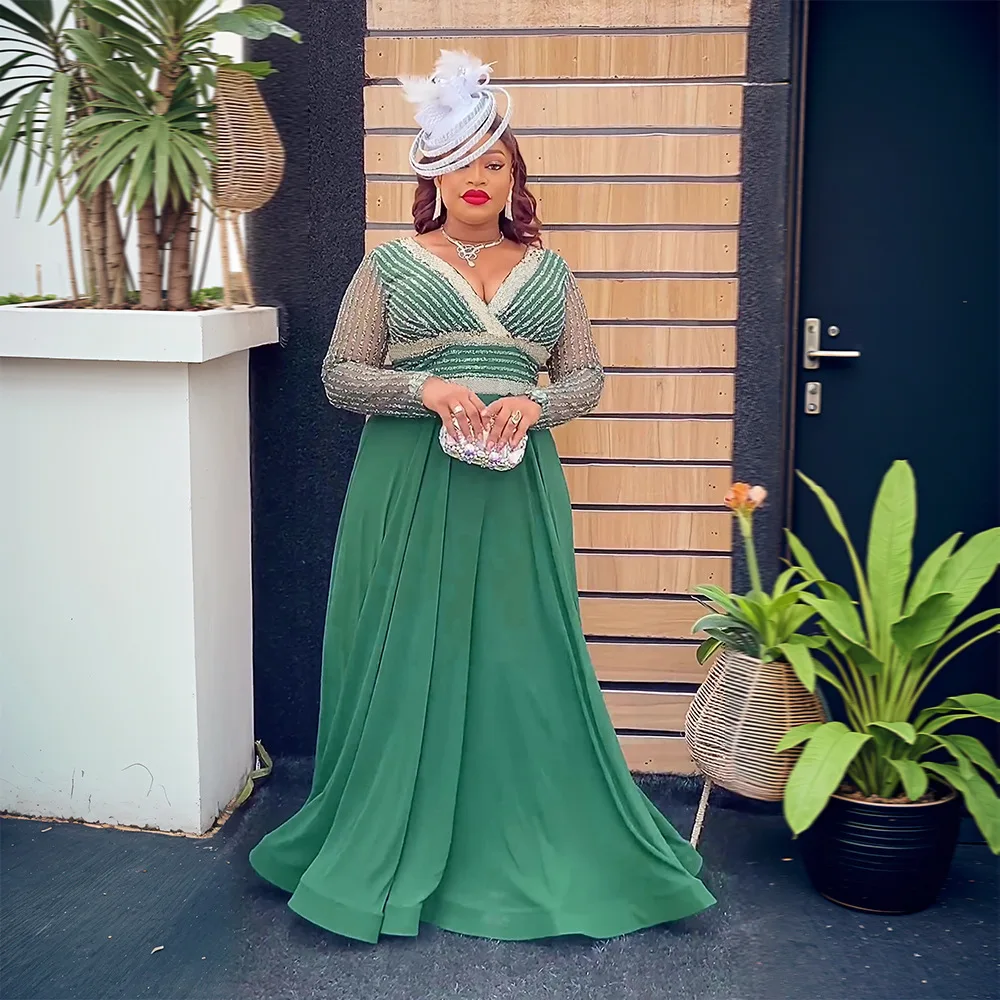 Plus Size Elegant African Dresses For Women Muslim Fashion Boubou Dashiki Ankara Outfit Evening Gown Abayas Kaftan Scarf Robe