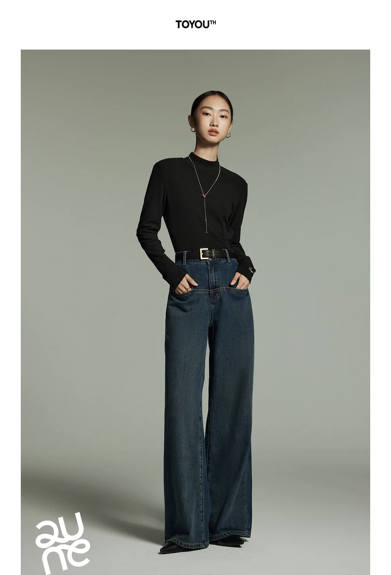Toyouth Women Tees 2024 Winter Long Sleeve Half High Collar Slim Fit T-shirt Self Heating Warm Versatile Multicolour Tops