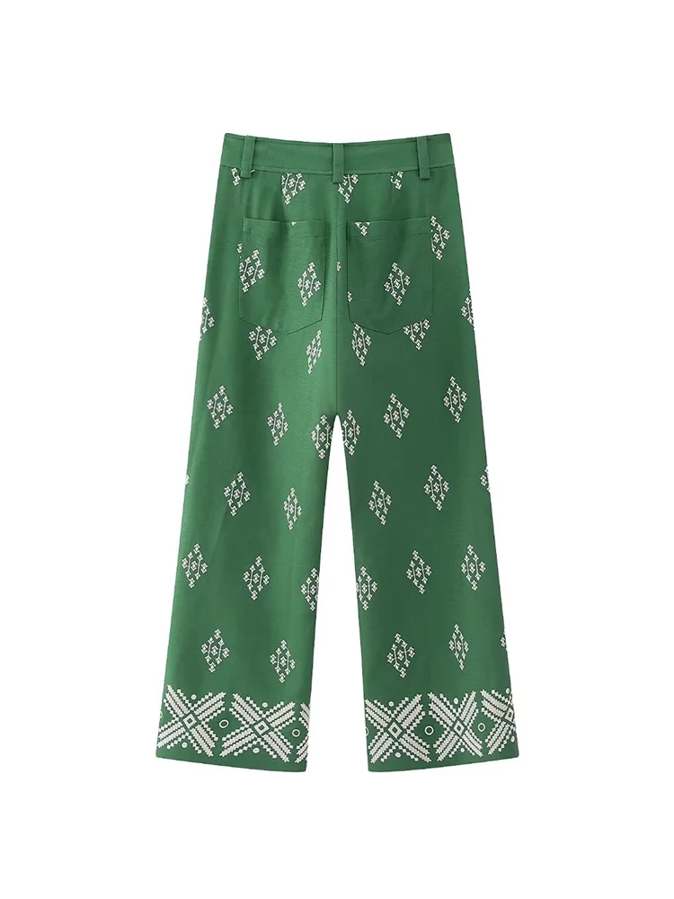Vintage Women Loose Boho Linen Pants 2023 Summer Fashion Ladies Vocation Soft Embroidery Trousers Female Casual Bottoms Chic