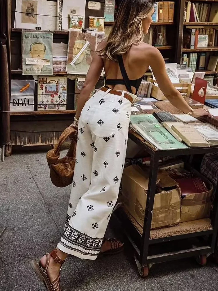 Vintage Women Loose Boho Linen Pants 2023 Summer Fashion Ladies Vocation Soft Embroidery Trousers Female Casual Bottoms Chic
