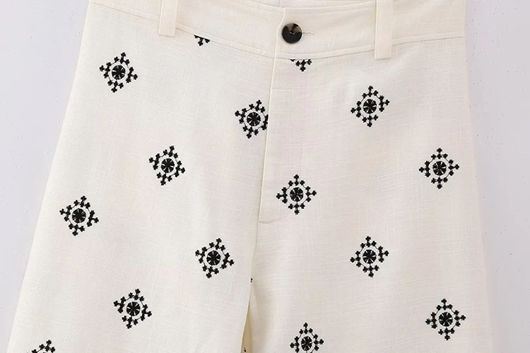 Vintage Women Loose Boho Linen Pants 2023 Summer Fashion Ladies Vocation Soft Embroidery Trousers Female Casual Bottoms Chic