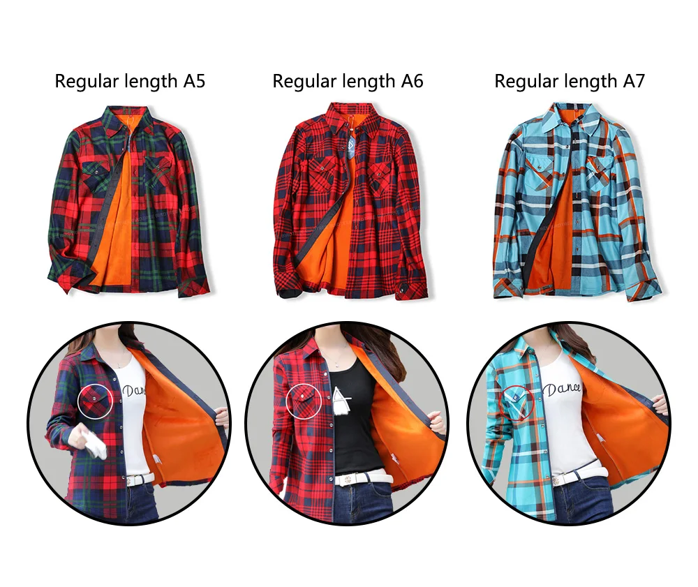 Velvet Thicken Warm Women's Plaid Shirt, Female Long Sleeve Tops M-XXL Winter Fleece Casual Blouse, Autumn Clothes T17405X