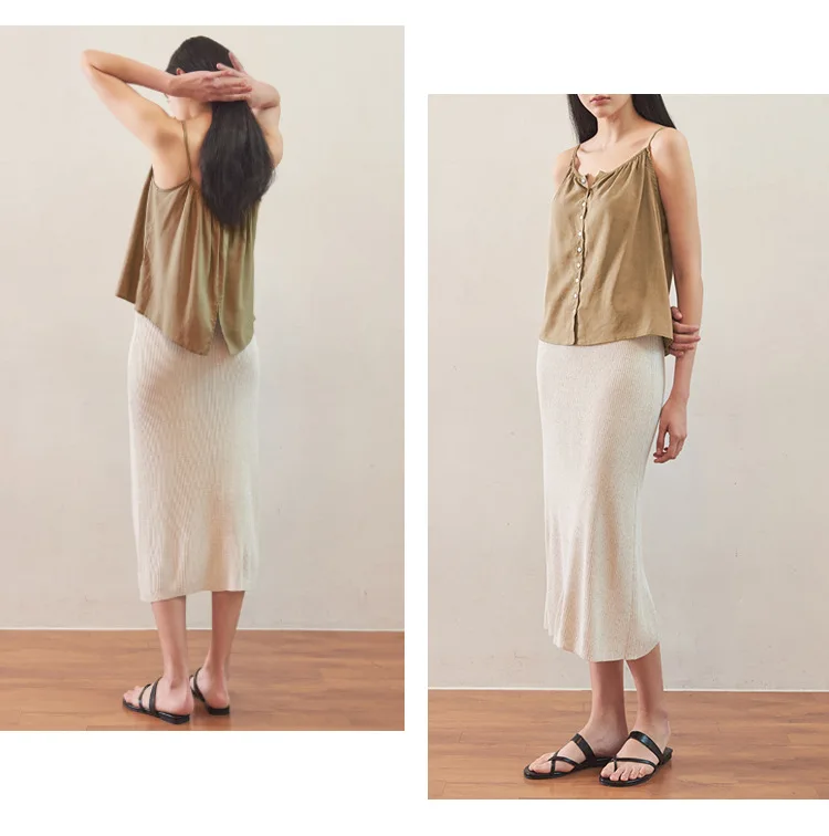 Soft Viscose Tops For Women 2024 Sexy Sleeveless Button Up Streewear Summer Top Women's Clothing Camis