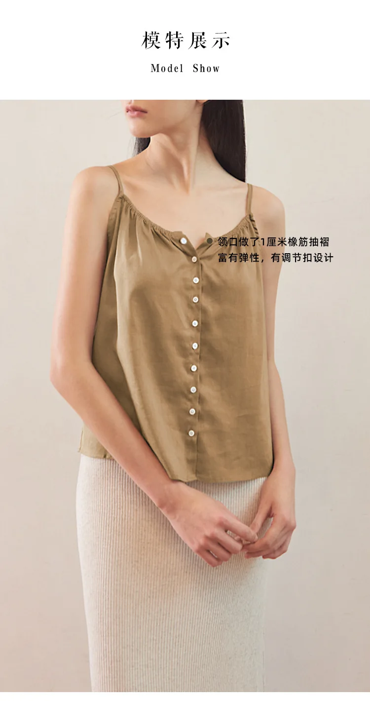 Soft Viscose Tops For Women 2024 Sexy Sleeveless Button Up Streewear Summer Top Women's Clothing Camis
