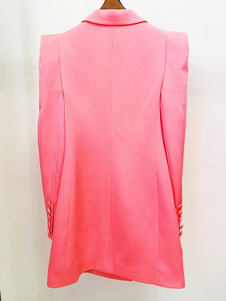 HIGH STREET Newest Fashion 2026 Fluorescent Pink Designer Trousers Women's Wide-leg Long Pants
