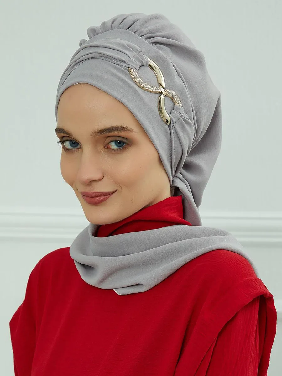 Ramadan Muslim Inner Hijabs For Woman Turban Hijabs With Cap Islamic Muslim Jersey Head Scarf Headwraps Muslim Women Clothing