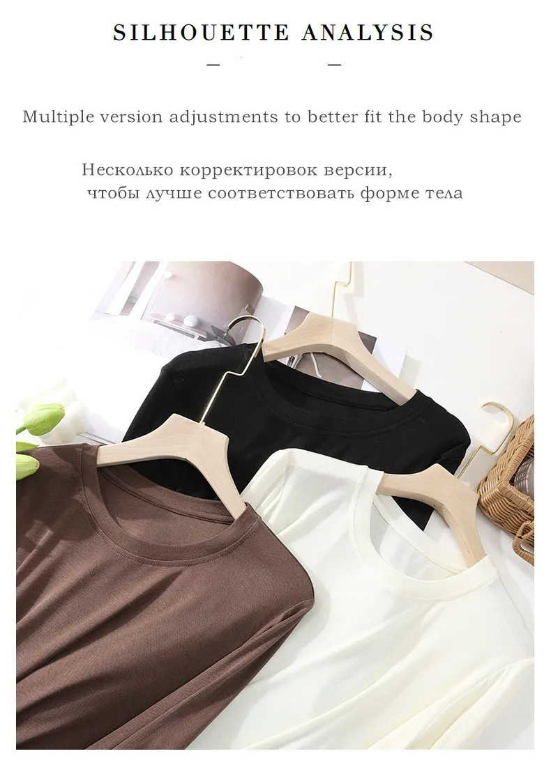 Soft Mulberry Silk Long Sleeve Women T-shirt Autumn Skin Friendly Comfortable Keep Warm Slim Cotton Bottomed Shirt Basic Tops