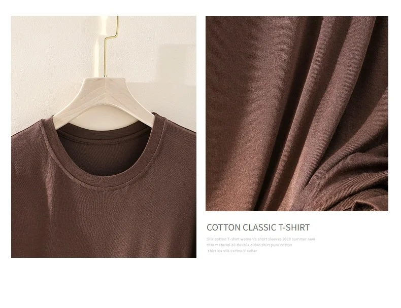 Soft Mulberry Silk Long Sleeve Women T-shirt Autumn Skin Friendly Comfortable Keep Warm Slim Cotton Bottomed Shirt Basic Tops