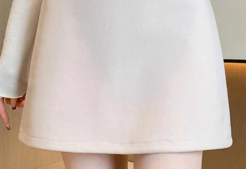 Autumn Winter Anti-Exposure Woolen Mini Skirt Women Korean College Style Short Skirts New Thicken Warm High Waist A-Line Skirt