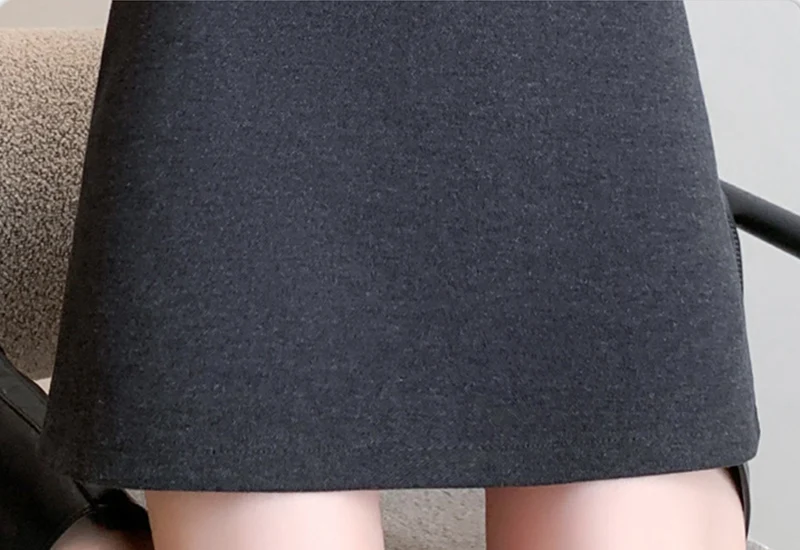 Autumn Winter Anti-Exposure Woolen Mini Skirt Women Korean College Style Short Skirts New Thicken Warm High Waist A-Line Skirt
