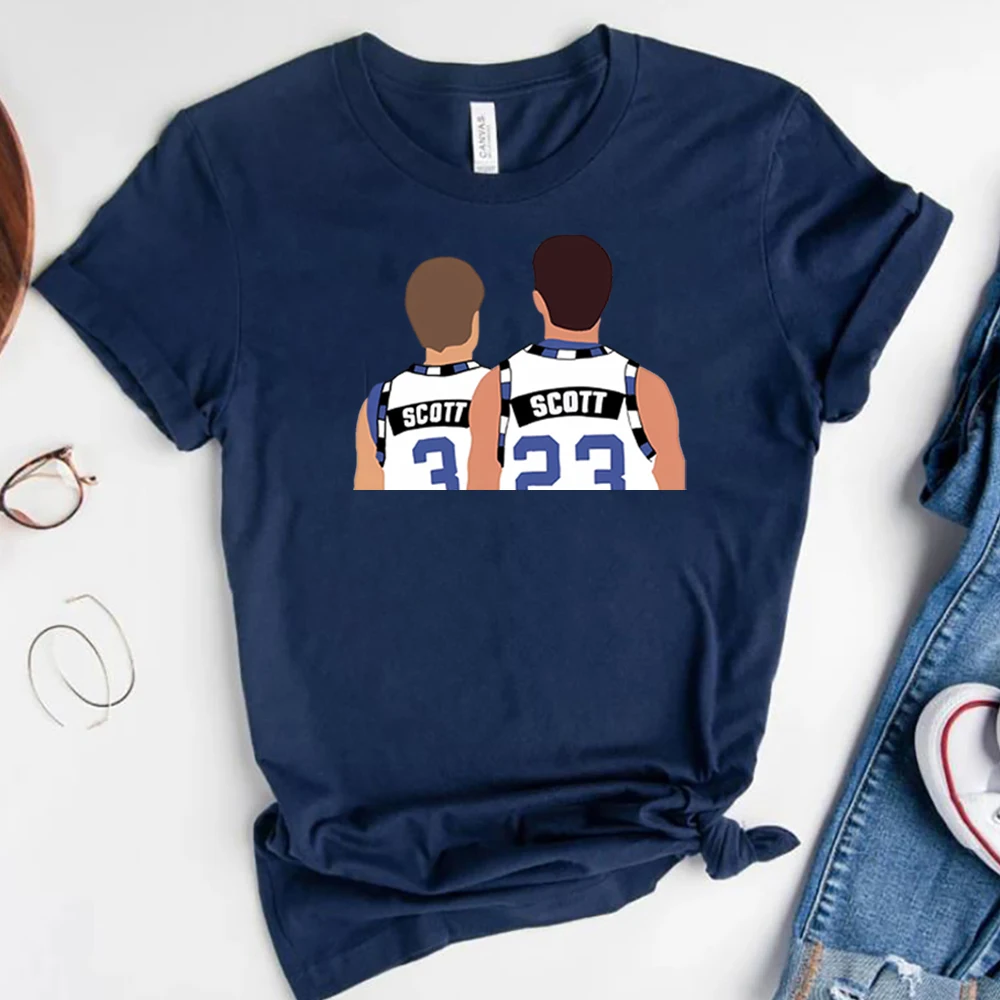 One Tree Hill Scott Brothers T-Shirt Lucas & Nathan Scott Shirt Oth Ravens Shirts Tric North Carolina Tees Tv Show Trendy Tops