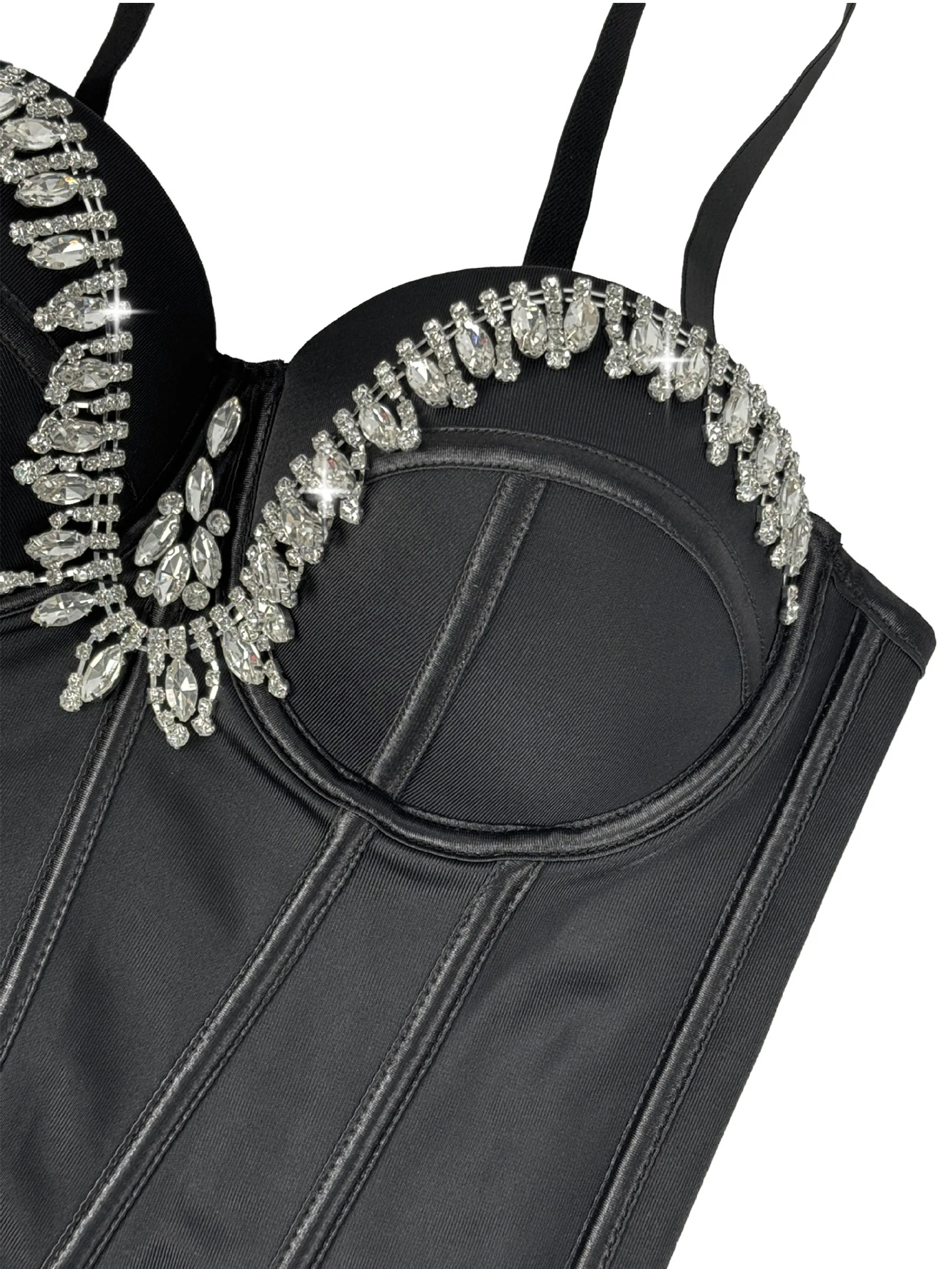 Sexy leopard print rhinestone corset crop top women summer club party tops woman street wear white mesh cropped halter tank top