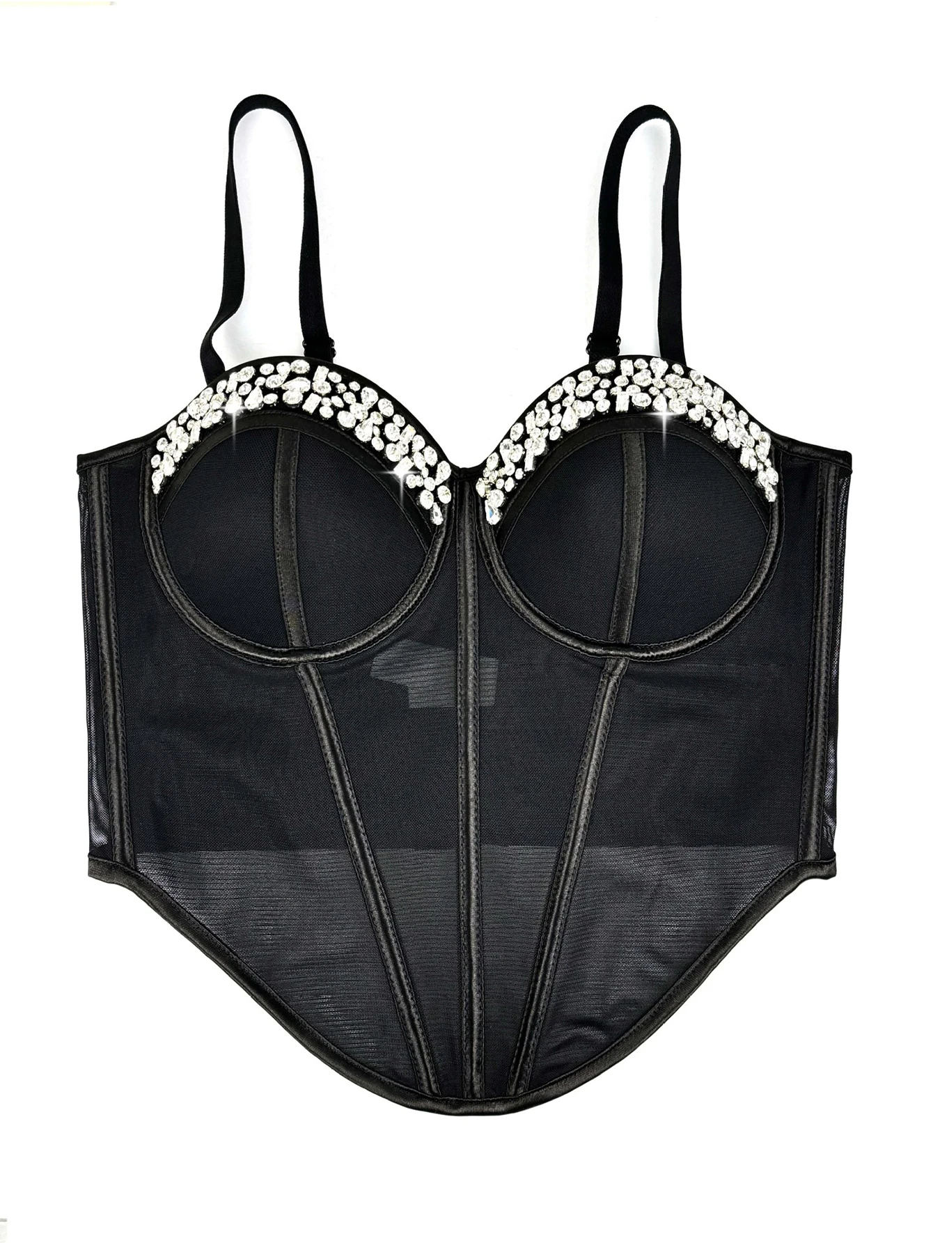 Sexy leopard print rhinestone corset crop top women summer club party tops woman street wear white mesh cropped halter tank top