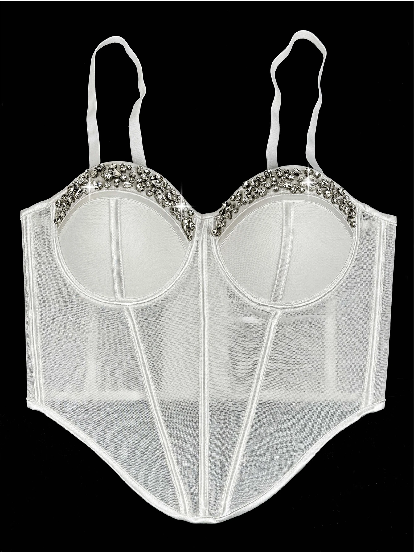 Sexy leopard print rhinestone corset crop top women summer club party tops woman street wear white mesh cropped halter tank top