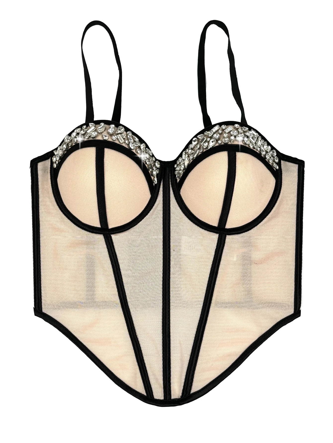 Sexy leopard print rhinestone corset crop top women summer club party tops woman street wear white mesh cropped halter tank top