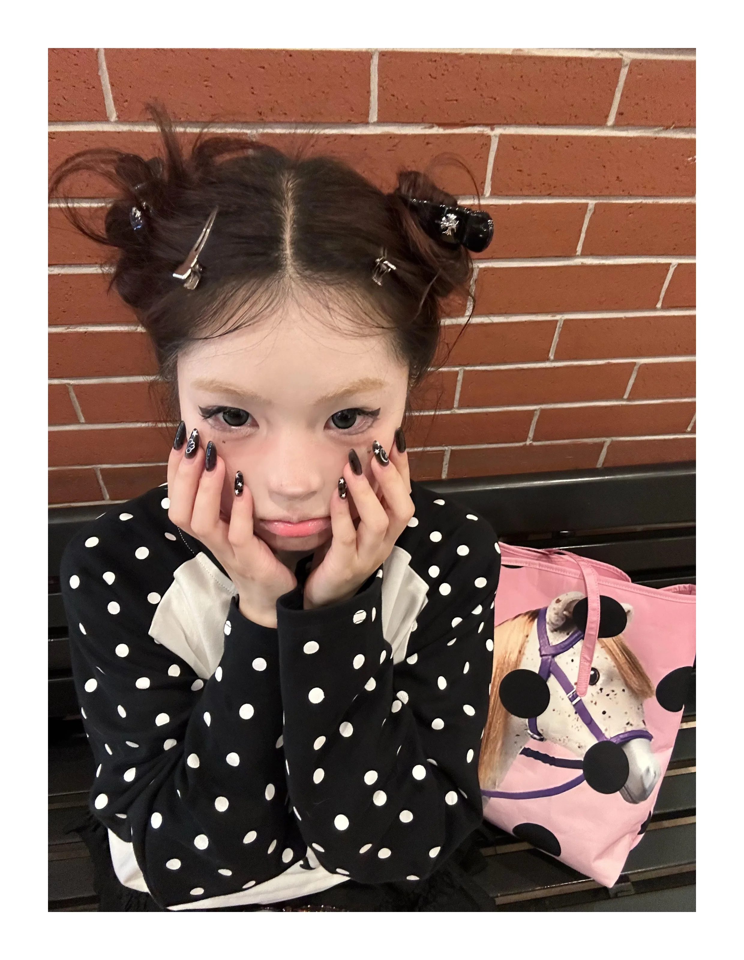Tonngirls Harajuku Print Graphic Tops Loose Casual T-shirt Women Dot Patchwork Y2k Vintage Grunge Tops American Retro Streetwear