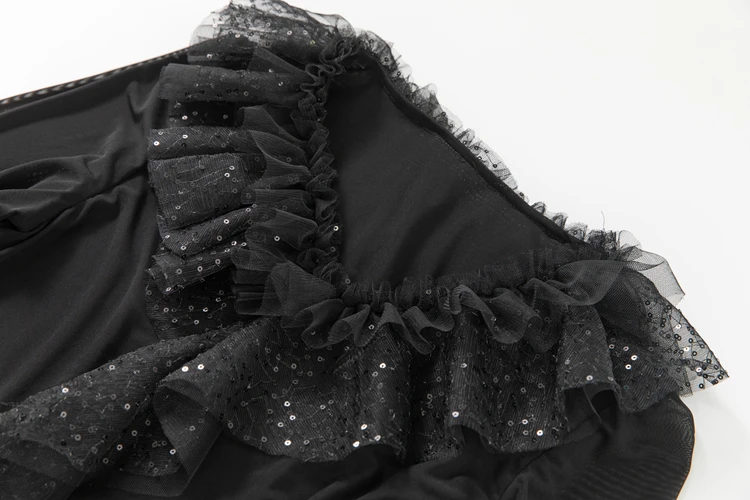 Women's Runway Dresses Sexy V Neck Long Sleeves Ruffles Mesh Elegant Fashion Casual Vestidos Prom
