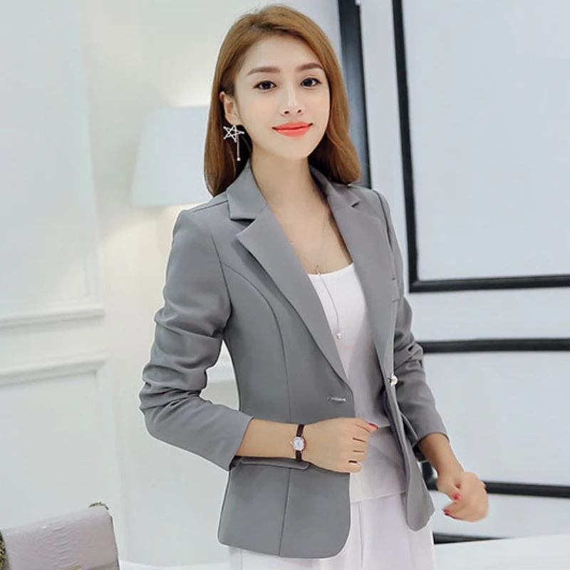 Women Blazer Formal Slim Blazers Lady Office Work Suit Pockets Jackets Coat Female Wine Notched Blazer Jackets Femme Blazers