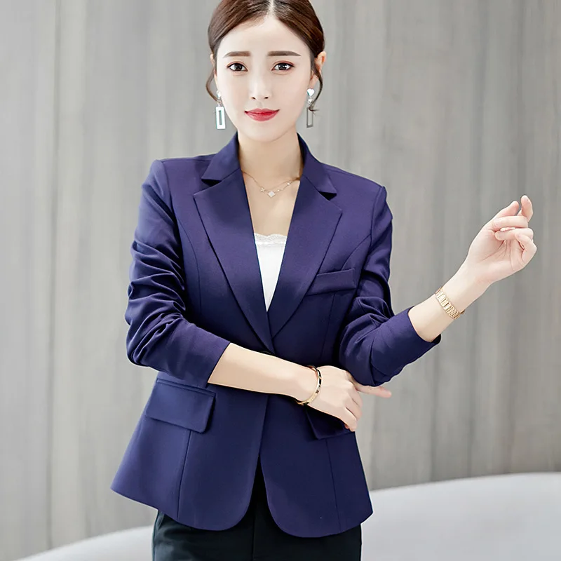 Women Blazer Formal Slim Blazers Lady Office Work Suit Pockets Jackets Coat Female Wine Notched Blazer Jackets Femme Blazers