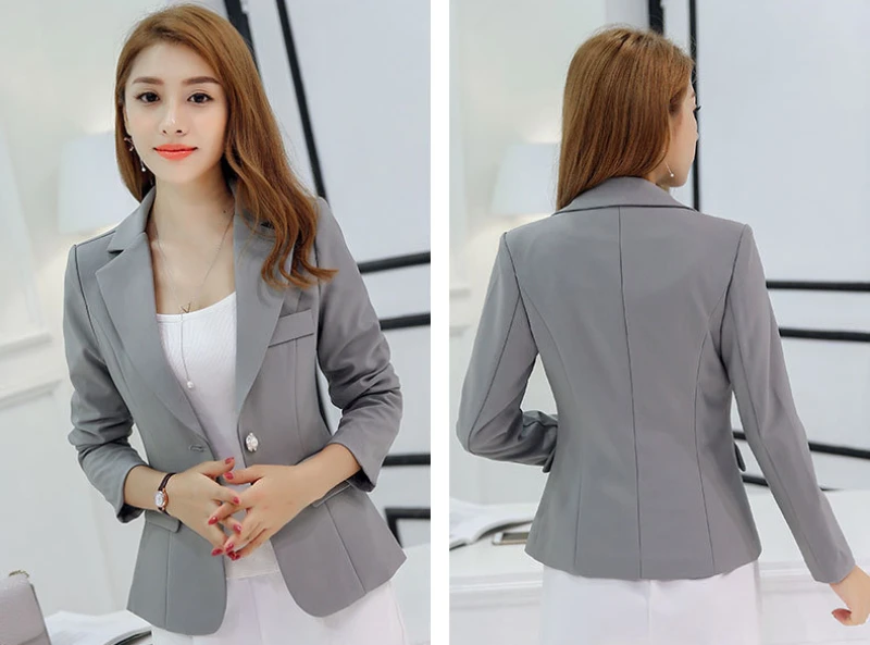 Women Blazer Formal Slim Blazers Lady Office Work Suit Pockets Jackets Coat Female Wine Notched Blazer Jackets Femme Blazers