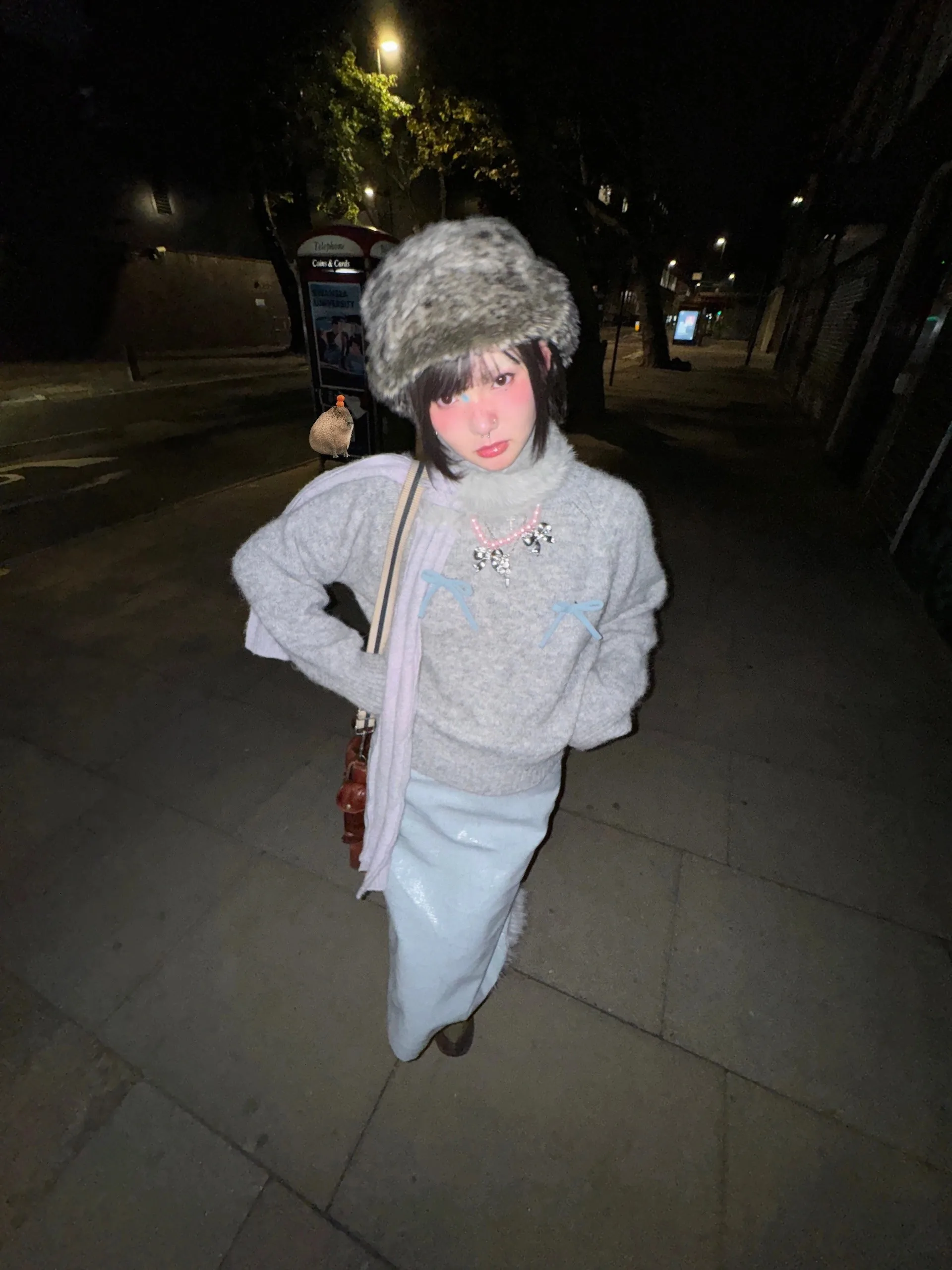 Karrram Japanese Y2k Bow-knot Sweater Korean Style Gray Cropped Pullover Vintage Harajuku Knit Jumper 2000s Aesthetics Knitwears