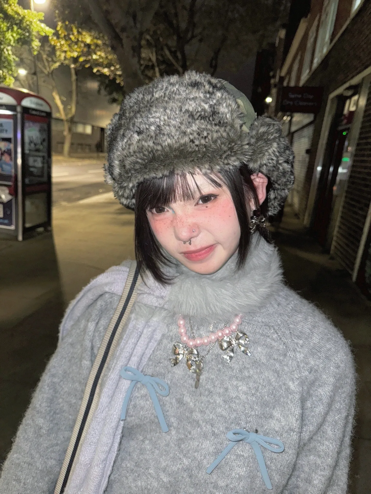Karrram Japanese Y2k Bow-knot Sweater Korean Style Gray Cropped Pullover Vintage Harajuku Knit Jumper 2000s Aesthetics Knitwears