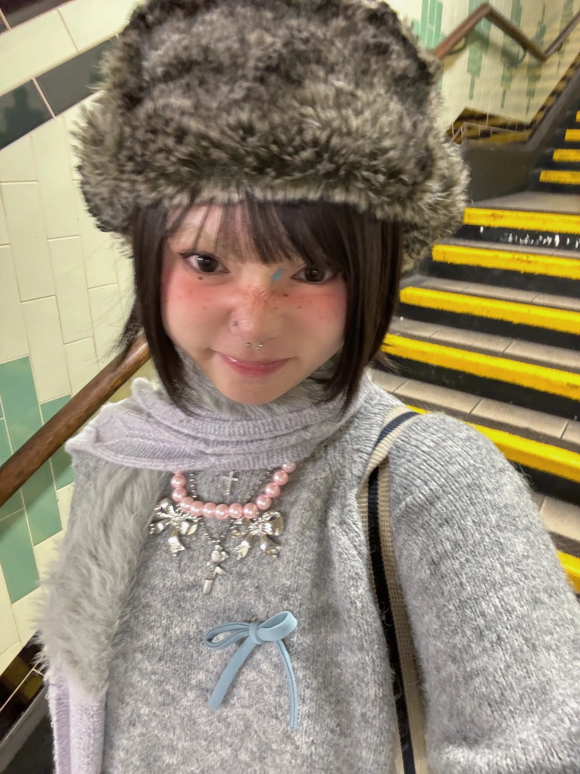 Karrram Japanese Y2k Bow-knot Sweater Korean Style Gray Cropped Pullover Vintage Harajuku Knit Jumper 2000s Aesthetics Knitwears
