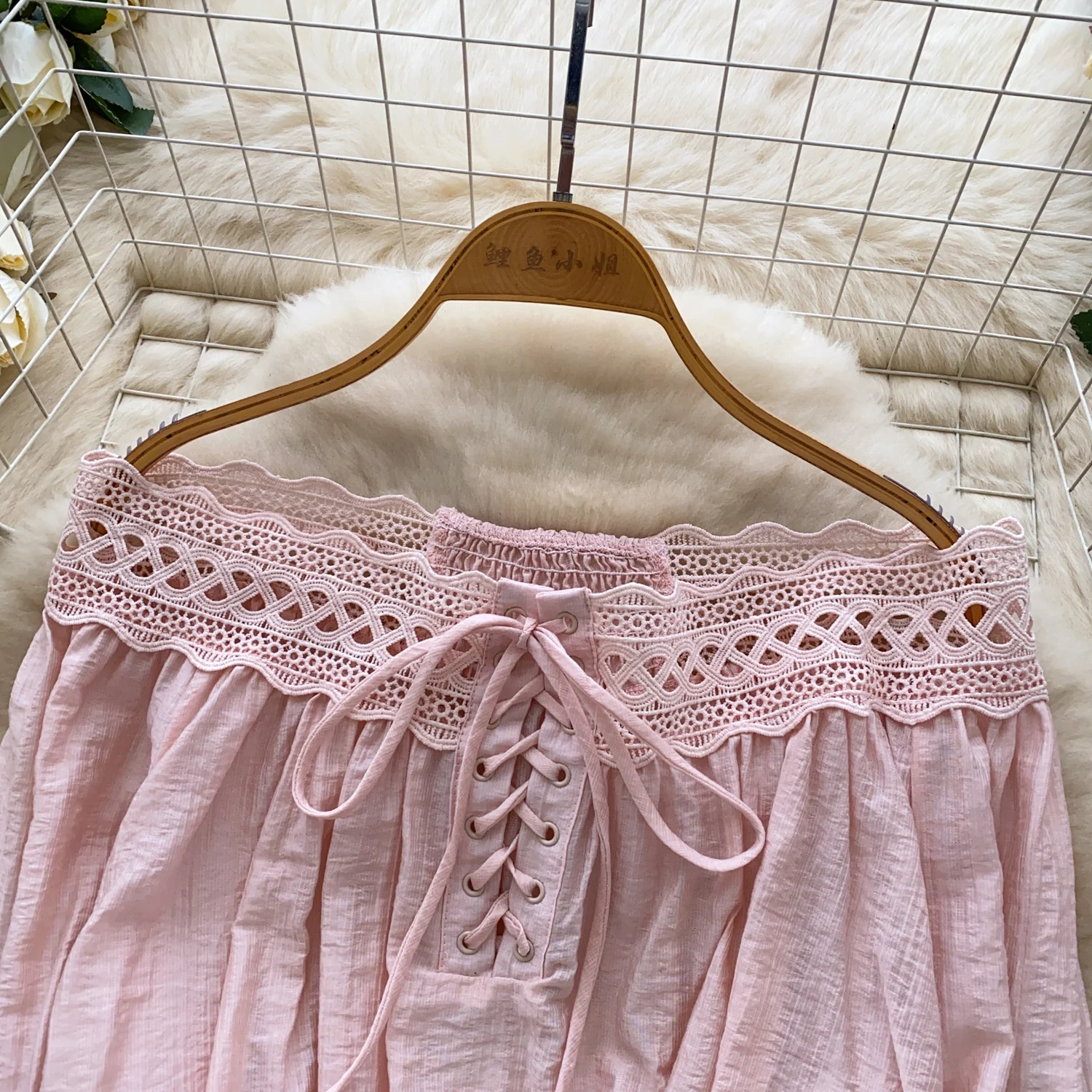 Vintage Blouse lace lace-up long sleeve Elegant Fashion Women hotsweet Shirt women clothing