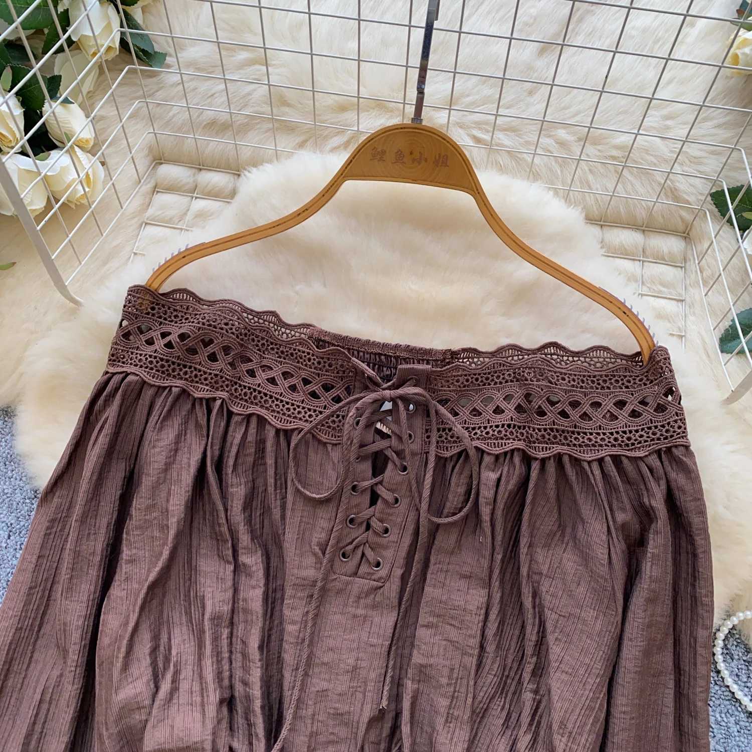 Vintage Blouse lace lace-up long sleeve Elegant Fashion Women hotsweet Shirt women clothing