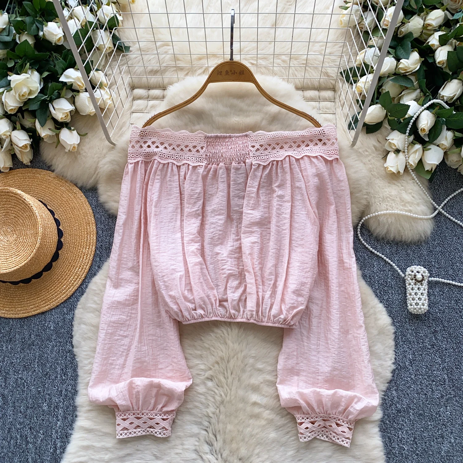 Vintage Blouse lace lace-up long sleeve Elegant Fashion Women hotsweet Shirt women clothing