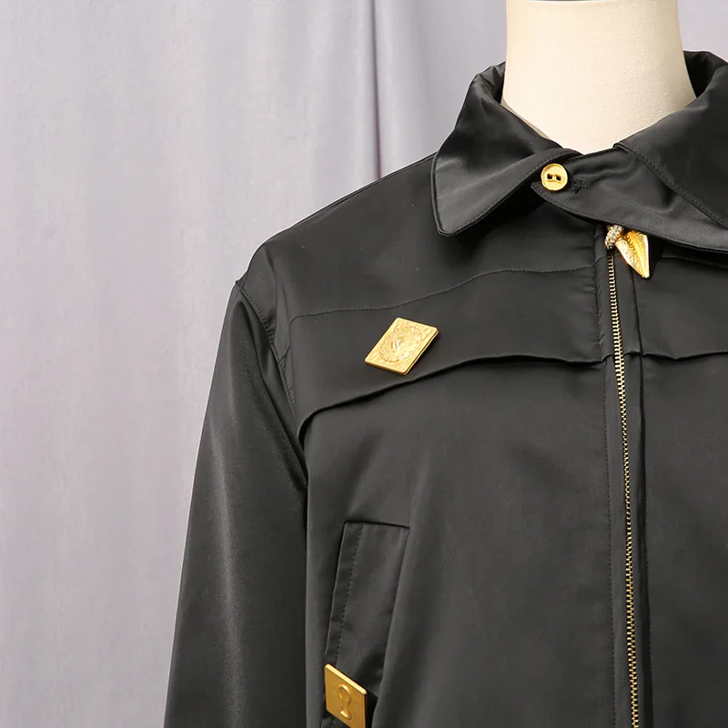 High Street Autumn New Comfortable Casual Style Jacket Women's Stand Up Collar Splicing Design, High-end Short Jacket
