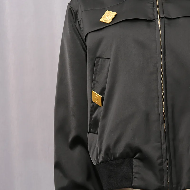 High Street Autumn New Comfortable Casual Style Jacket Women's Stand Up Collar Splicing Design, High-end Short Jacket