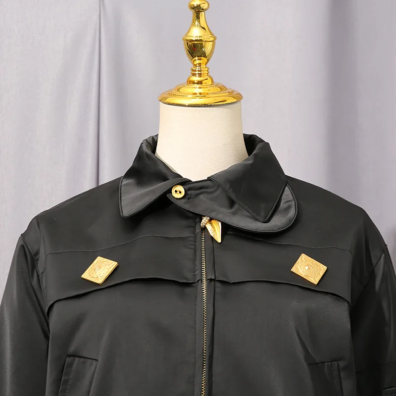 High Street Autumn New Comfortable Casual Style Jacket Women's Stand Up Collar Splicing Design, High-end Short Jacket