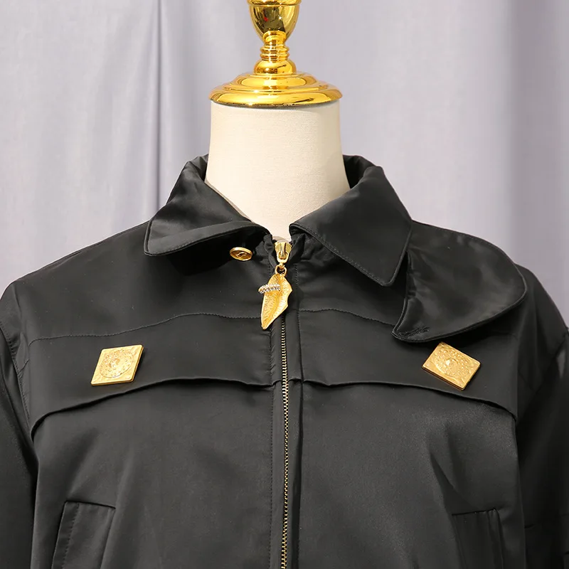 High Street Autumn New Comfortable Casual Style Jacket Women's Stand Up Collar Splicing Design, High-end Short Jacket