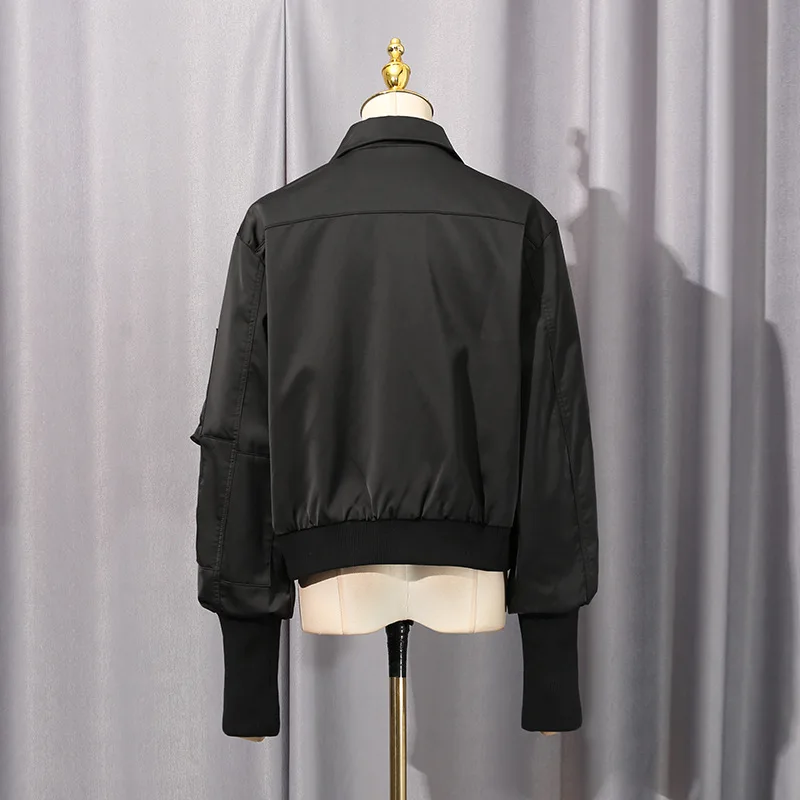High Street Autumn New Comfortable Casual Style Jacket Women's Stand Up Collar Splicing Design, High-end Short Jacket