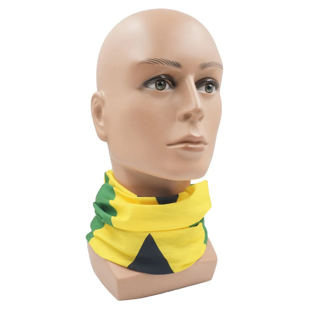 Breathable Running Face Mask Scarves Jamaica Flag Bandana Snood 100% Polyester Biker Multi Purpose Use Head Wrap Neck Gaiter JM