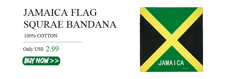 Breathable Running Face Mask Scarves Jamaica Flag Bandana Snood 100% Polyester Biker Multi Purpose Use Head Wrap Neck Gaiter JM