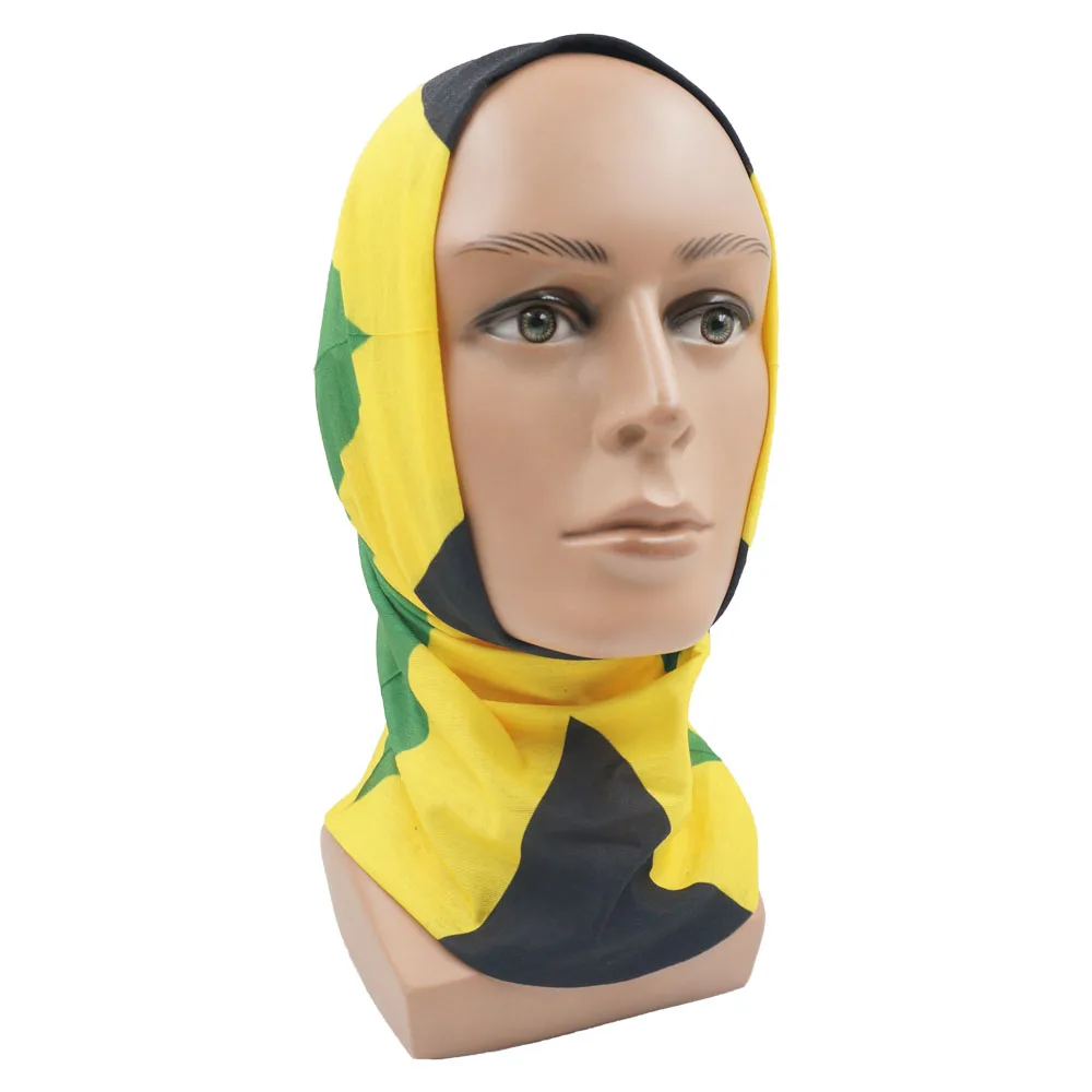 Breathable Running Face Mask Scarves Jamaica Flag Bandana Snood 100% Polyester Biker Multi Purpose Use Head Wrap Neck Gaiter JM