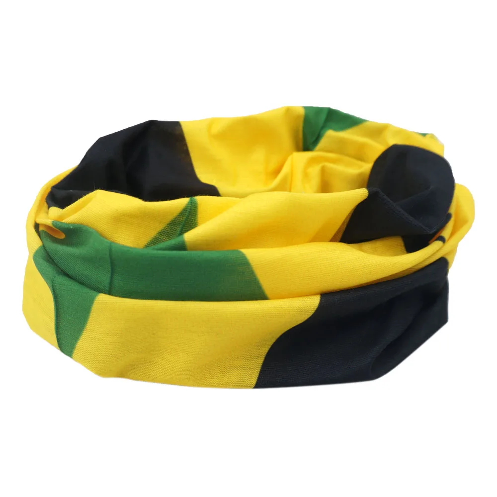 Breathable Running Face Mask Scarves Jamaica Flag Bandana Snood 100% Polyester Biker Multi Purpose Use Head Wrap Neck Gaiter JM