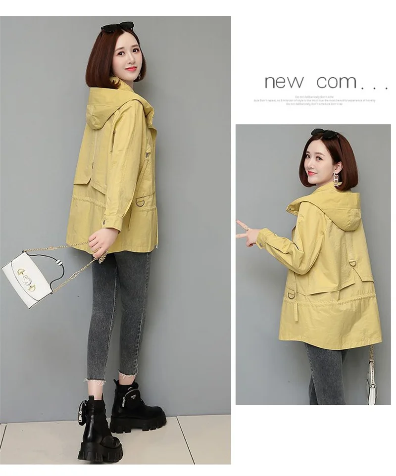Mother's Windbreaker Women's Spring And Autumn 2026 New Middle-Aged Mother's Loose And Thin Coat Korean Lining Trench Hooded 3XL
