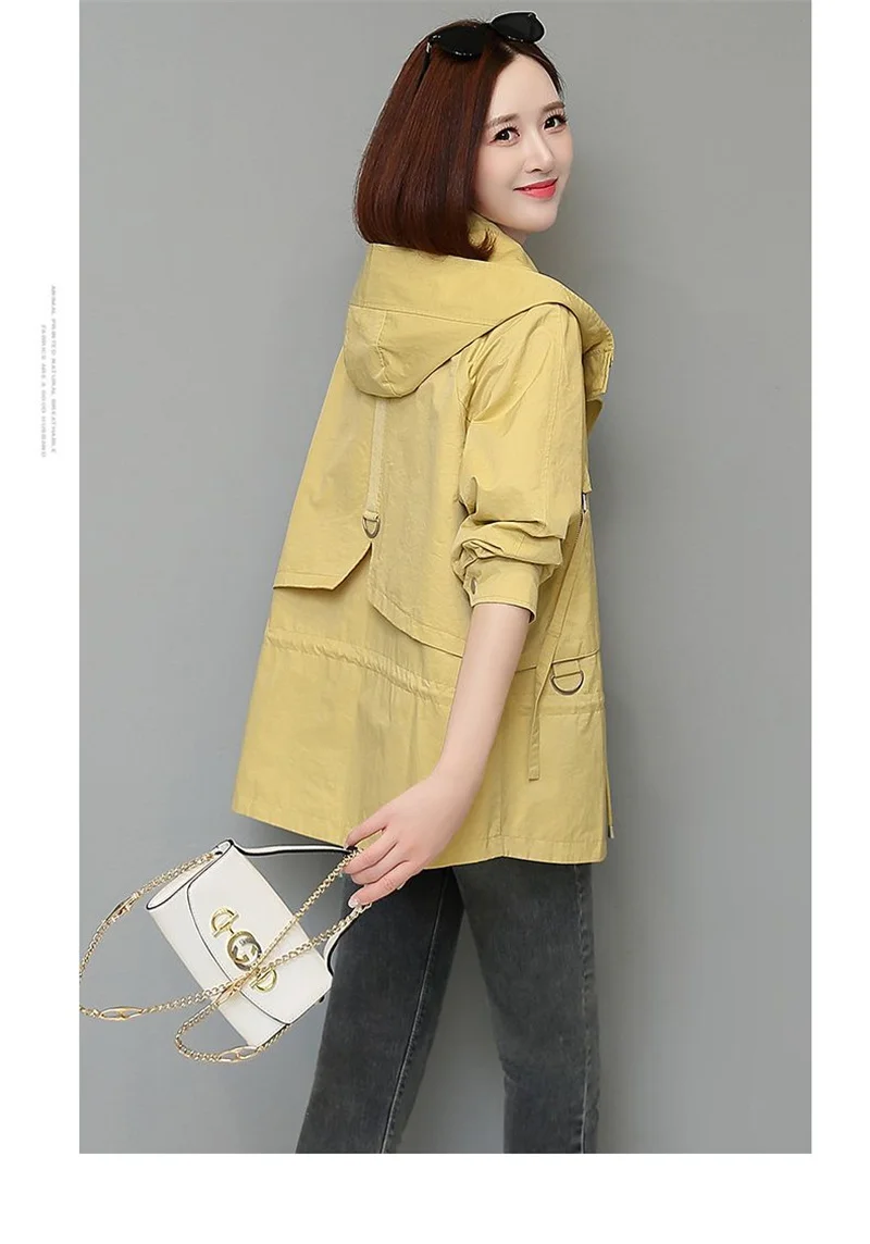 Mother's Windbreaker Women's Spring And Autumn 2026 New Middle-Aged Mother's Loose And Thin Coat Korean Lining Trench Hooded 3XL
