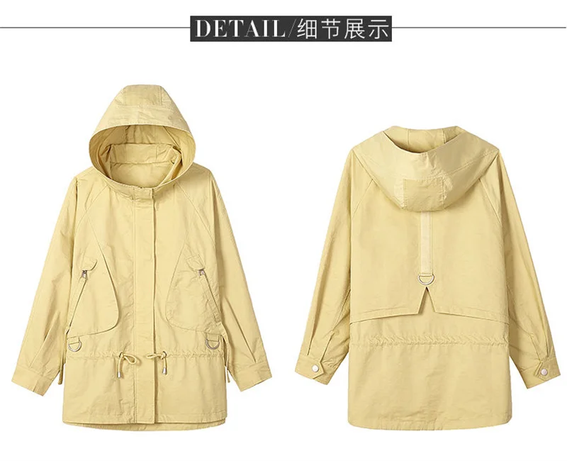Mother's Windbreaker Women's Spring And Autumn 2026 New Middle-Aged Mother's Loose And Thin Coat Korean Lining Trench Hooded 3XL