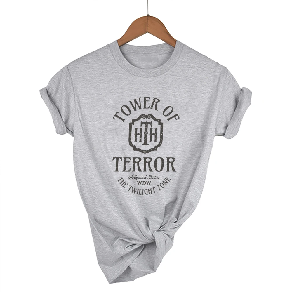 Vintage Tower of Terror T Shirt Tower Hotel Tshirt Studios Retro Shirt WDW Shirts Women Fashion Summer Causal Short Sleeved Top
